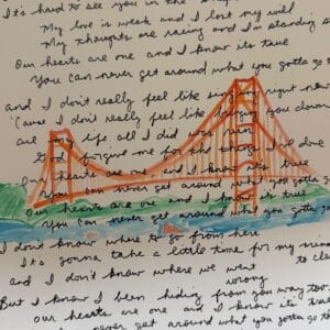Handwritten Lyric Sheet/Watercolor Art  (You choose the song!)